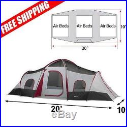 10 Person 3 Room Family Cabin Pop Up Camping Tent Separate