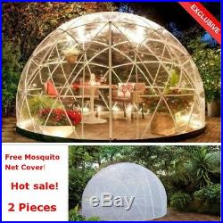 2 Pc Garden Igloo Bubble Tent Geodesic Dome Greenhouse Free Mosquito Net Cover Camping Tents