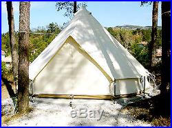 100% Cotton Canvas Teepee/Tipi Bell Tent, Large Family Camping 2/3 Man Tents