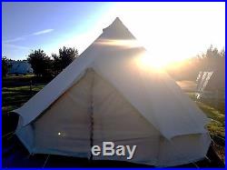 100% Cotton Canvas Teepee/Tipi Bell Tent, Large Family Camping 8 Man Tents