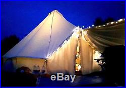 100% Cotton Canvas Teepee/Tipi Bell Tent, Large Family Camping 8 Man Tents
