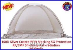 100% Silver RFID Blocking 5G Tent Protection RF/EMF Shielding Radiation Faraday