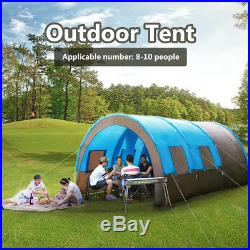 10 People Camping Tent Waterproof Tunnel Double Layer Large Family Canopy 3 Size