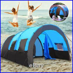 10 People Camping Tent Windproof Tunnel Double Layer Large Family Canopy Outdoor