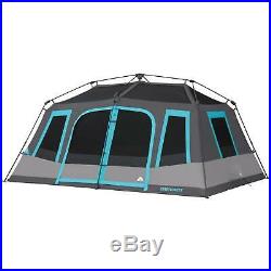10 Person Cabin Tent 2 Room Waterproof All Season Outdoor Camping Shelter Gray