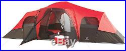 10-Person Family Camping Tent- 3 Rooms, Screened In Porch, Mud Mat, Power Port