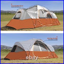 10-Person Family Camping Tent, Double Layer, Waterproof, 2 Room
