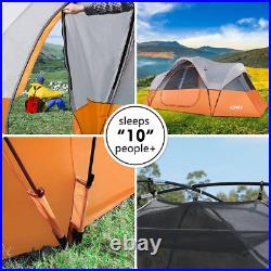 10-Person Family Camping Tent, Double Layer, Waterproof, 2 Room