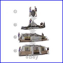 10 Person Instant Pop Up Cabin Tent 3 Room Family Camping Vacation Outdoor