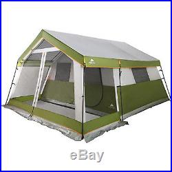 10 Person Large Cabin Tent 14'x13' River Camping Front Screen Porch Family Green