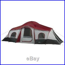10 Person Ozark Trail Outdoor Camping 3 Room 2 Side Entrance Tent Family Large