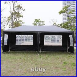 10' X 20' Waterproof Canopy Wedding Camping Party Tent 6 Removable Walls Black