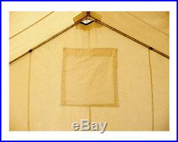 10' x 12' Canvas Wall Tent Water & Mildew Treated 10.1 oz Army Duck Canvas
