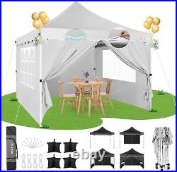 10x10 Pop Up Canopy Tent for Parties with 4 Sandbags 4 Stakes & W. 4 Ropes