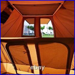 10x10x6.8ft Canvas Tent Flex-Bow Deluxe Canvas Arc bar Cabin Tent for 4 Persons