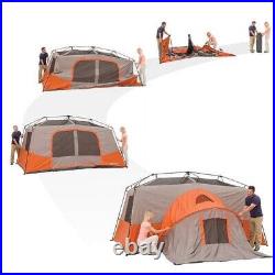 11-Person Instant Cabin Tent with Private Room Orange/Gray