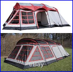 12 Person Family Cabin Camping Tent Red & Grey Adventure Outdoor