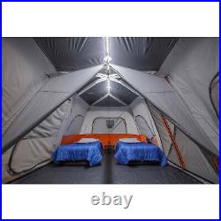 12 Person Instant Cabin Tent with Integrated LED Lights Family Camping 3 Rooms