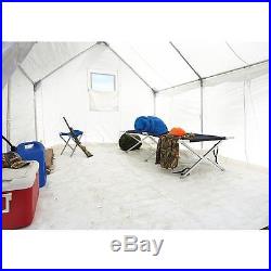 12 X 10 Canvas Wall Tent Complete Bundle with Floor & Frame Camp Cabin, Large
