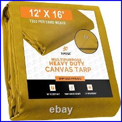 12 oz. Heavy Duty Waterproof Canvas Tarp Tan