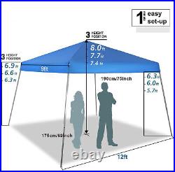 12' x12' UV Canopy Gazebo Easy Pop Up Waterproof Tent Outdoor Wedding Party Tent