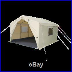12x10 Luxury All-Season Wall Tent Glamping Camping Sleeps 6 Ripstop Canvas Steel