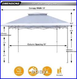 13x13 Canopy Tent Instant Shelter Pop Up Canopy 169 sq. Ft Outdoor Gray Sun Shade