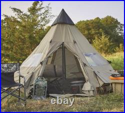 14FT Teepee Tent 6 Person Camping Shelter Weather Shell Sleep Outdoor Camp Home