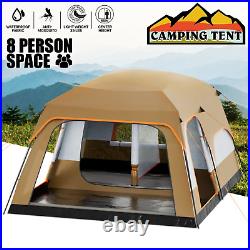 14.5x10.6ft Family Camping Hiking Tent Folding 5-8 Person Instant Cabin with3 Room