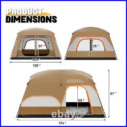14.5x10.6ft Family Camping Tent 5-8 People Hiking Instant Cabin with3 Compartment
