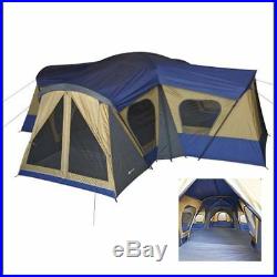 14 Person Ozark Trail Cabin Hiking 4 Room Base Camping Tent Large