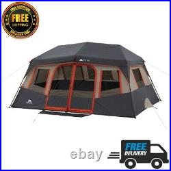 14 x 10 Orange Instant Cabin Tent 10 Person 2 Rooms Outdoor Shelter Camping NEW