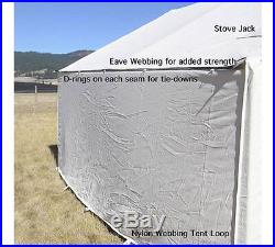 14 x 16 Canvas Wall Tent & 4 Rafter Angle Kit 10oz Water/Mildew Treated Canvas