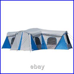 16-Person 3-Room Family Cabin Tent with 3 Entrances 9 Windows Outdoor Camping
