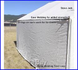 16' x 20' Canvas Wall Tent Water & Mildew Treated 10.1 oz Army Duck Canvas