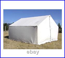16' x 24' Canvas Wall Tent Water & Mildew Treated 10.1 oz Army Duck Canvas