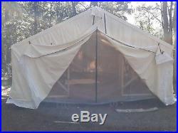 16x20 Canvas Wall Tent With Screens