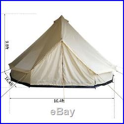 17' Family Tent 10 Persons Waterproof Teepee Bell Tents Hunting Camp