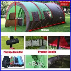 189x122 8-10 Person Family Camping Dome Tunnel Tents Waterproof Outdoor US