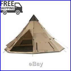 18 x 18 Teepee Tent Camp Hunt Beige 8-person Water Rain Weather Proof Hike