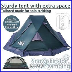 1 Person Backpacking Tent, Waterproof 4 Seasons Tent, Ultralight Cold Green