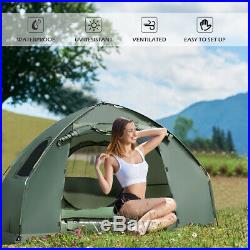 1-Person Compact Portable Pop-Up Tent/Camping Cot with Air Mattress Sleeping Bag