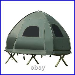 1-Person Outdoor Compact Portable Pop-Up Tent/Camping Cot with Air Mattress & Bag