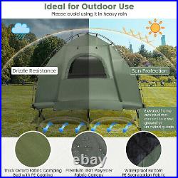 1-Person Waterproof Camping Tent Cot with Air Mattress, Pillow, Sleeping Bag