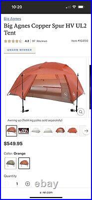 2022 Big Agnes Copper Spur HV UL2 2 Person Tent Includes Footprint & MSR Stakes