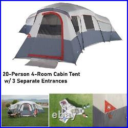 20 Person Camping Cabin Tent Camping Outdoor Adventure Sport Trail with3 Entrances