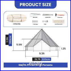20 Person Family Glamping Camping Bell Tent Waterproof Outdoor Shelter with Window 20 Person Family Glamping Camping Bell Tent Waterproof Outdoor Shelter with Window