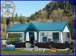 20'X12' NEW Camping Blue Instant Family Cabin 3 Room Large Sealed Tent 12 person