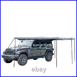 270° Car Awning Rooftop Tent Driving side with 6 Adjustable Poles for SUV Trucks