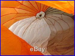 28' Diameter Orange/White/Tan/Green Circular Parachute Canopy (No Holes/Lines)
